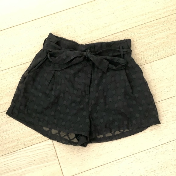 NWT ALLISON NY Black Paperbag Shorts Small - Picture 3 of 7